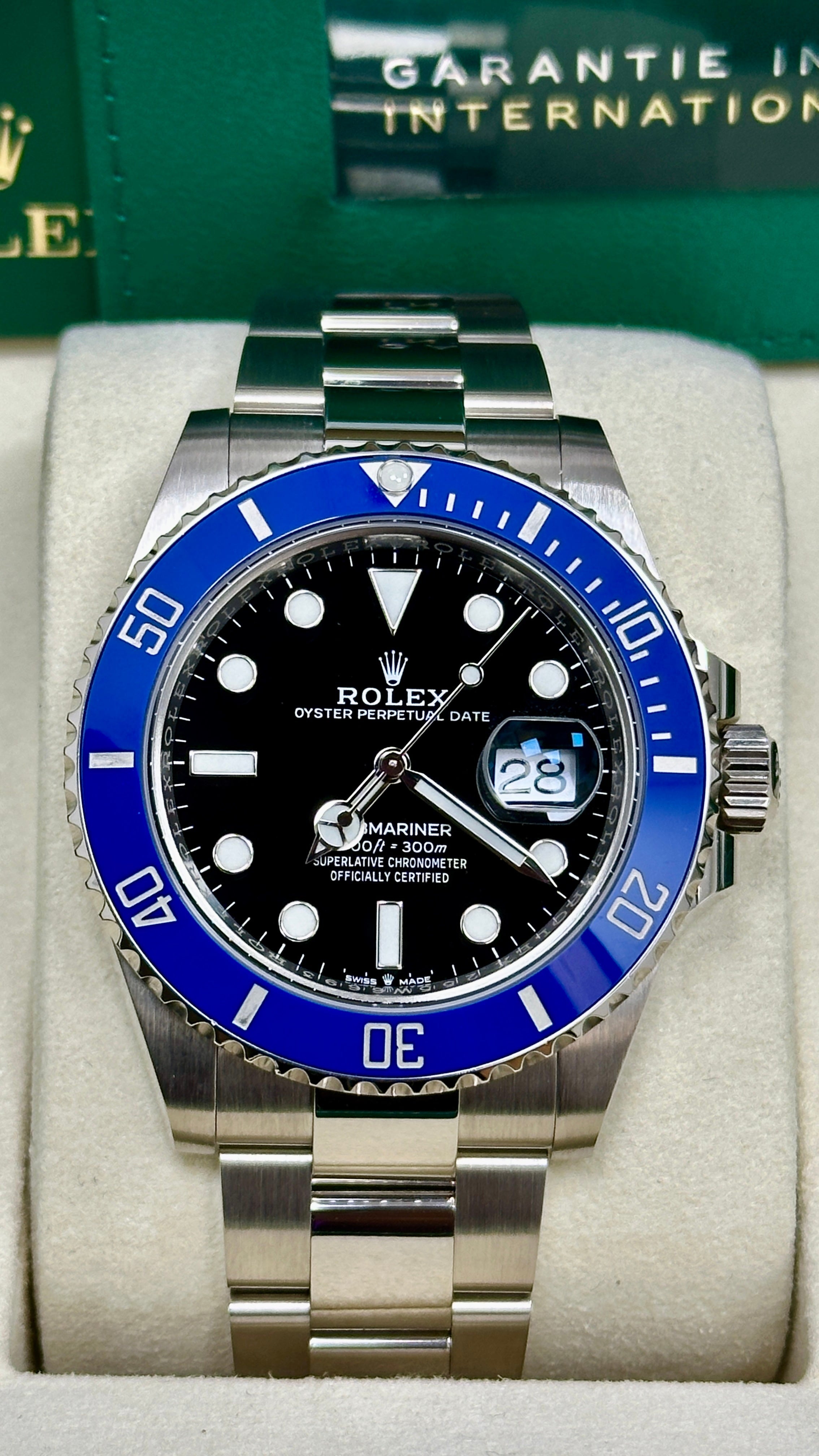 Rolex Submariner "Cookie Monster" 41mm White Gold Black Dial Blue Bezel