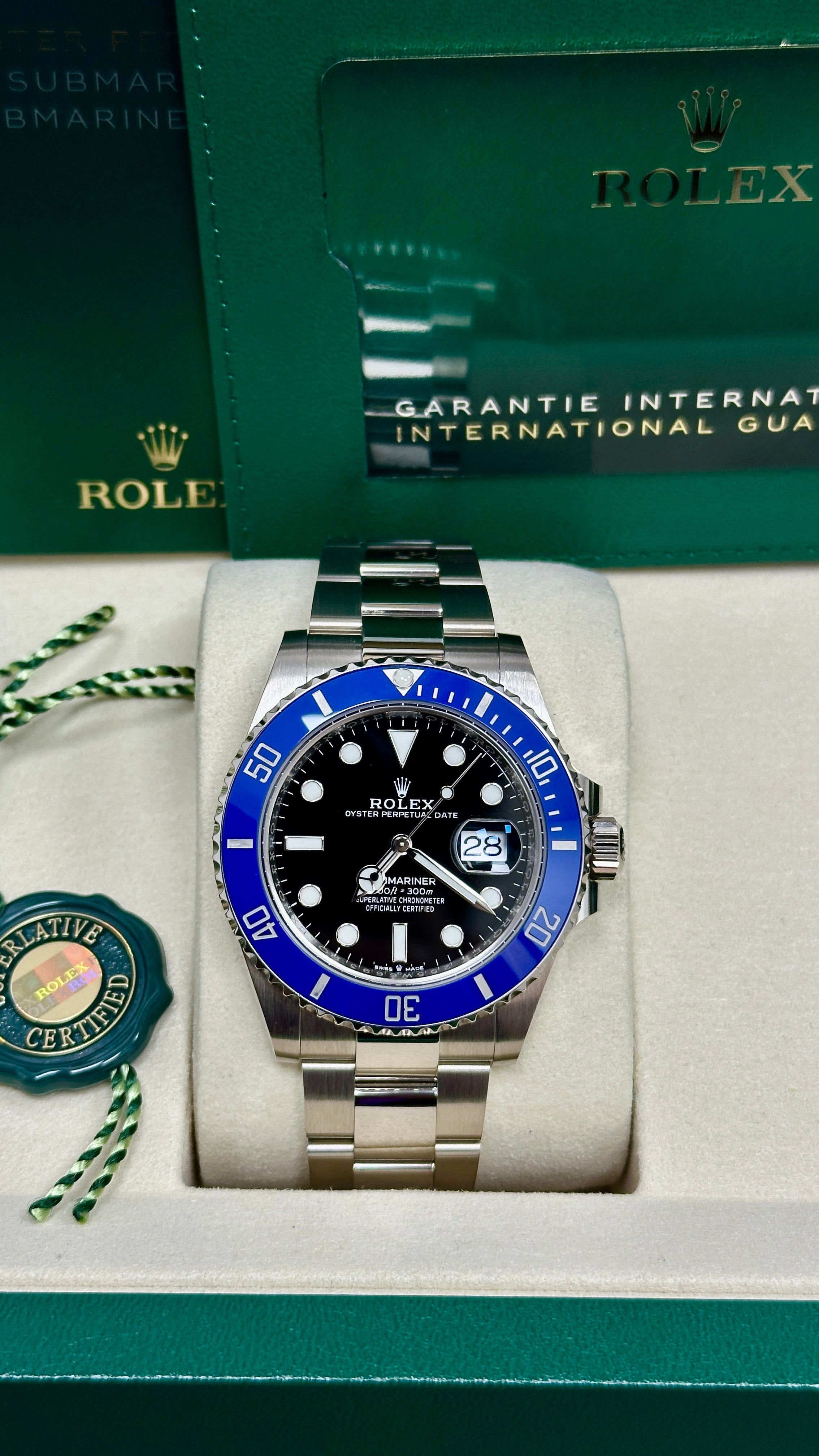 Rolex Submariner "Cookie Monster" 41mm White Gold Black Dial Blue Bezel