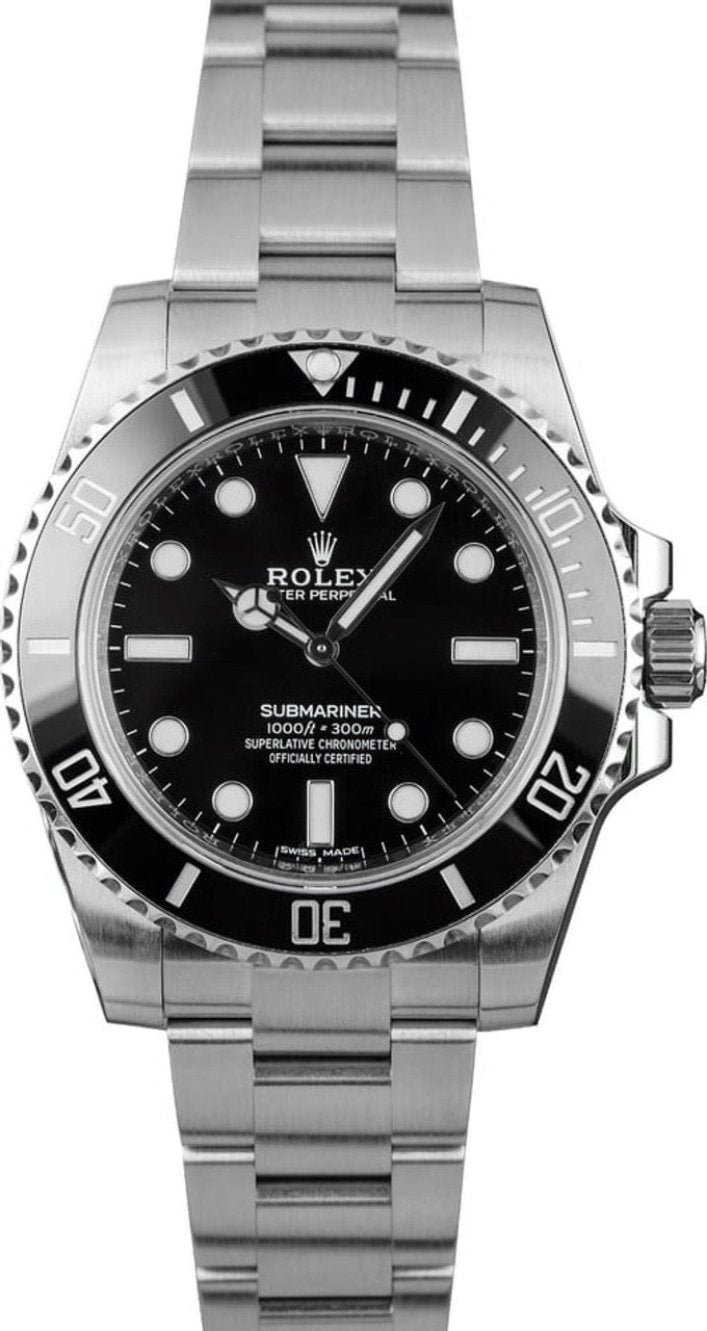 Rolex Submariner No Date 40 mm 114060 Black Dial Ceramic Bezel Stainless Steel Pre-Owned No Papers