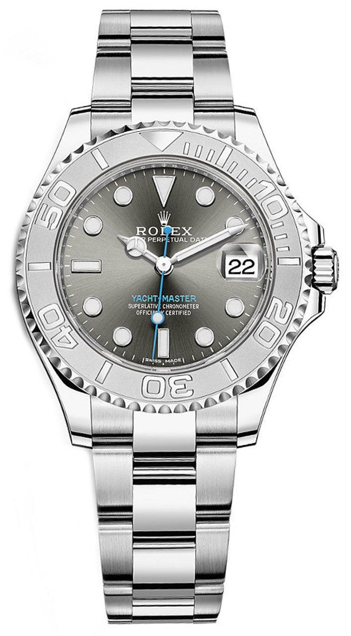 Rolex Yacht-Master 37mm Rhodium Dial Platinum Bezel Oyster Bracelet – 268622