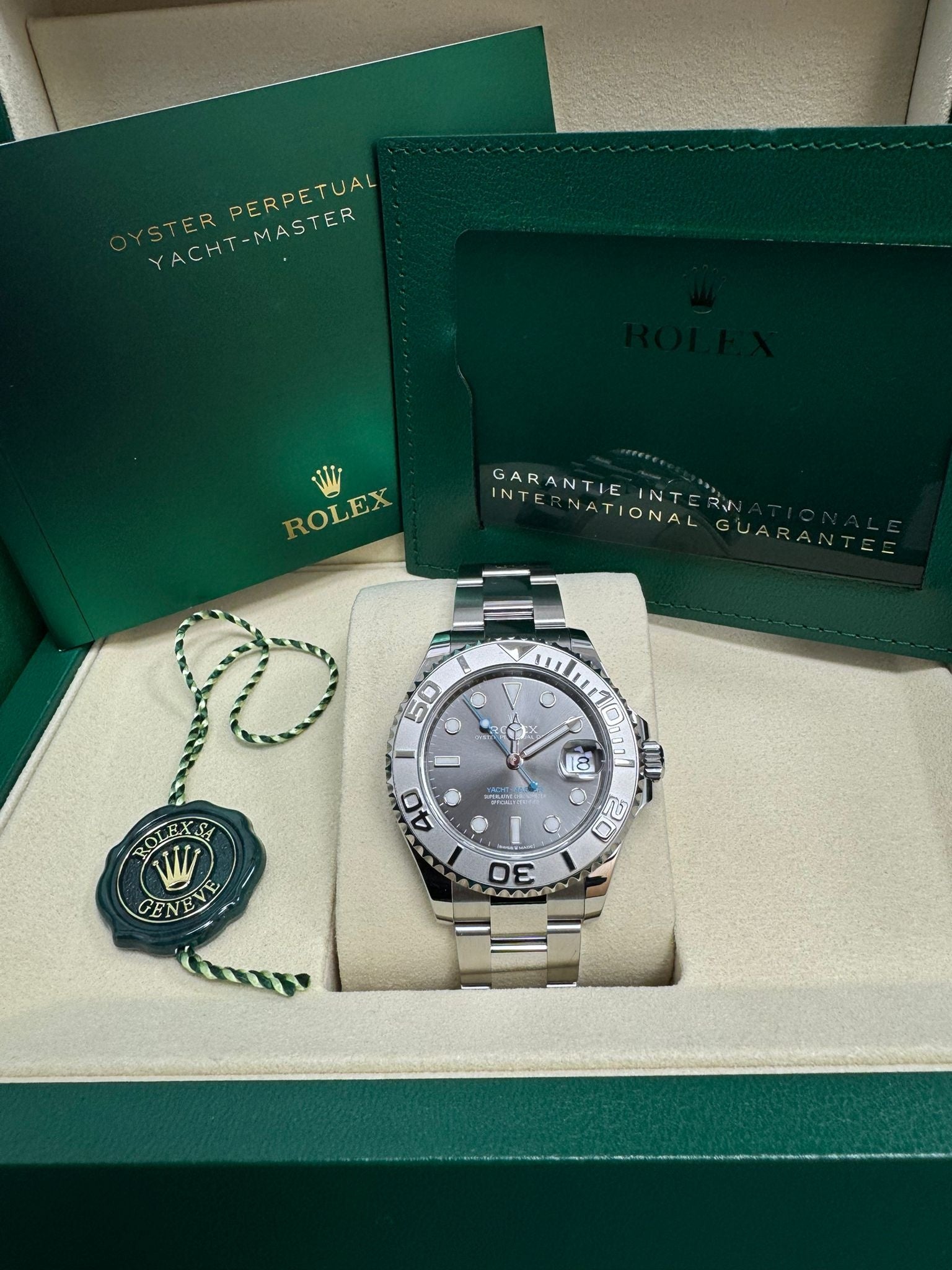 Rolex Yacht-Master 37mm Rhodium Dial Platinum Bezel Oyster Bracelet – 268622