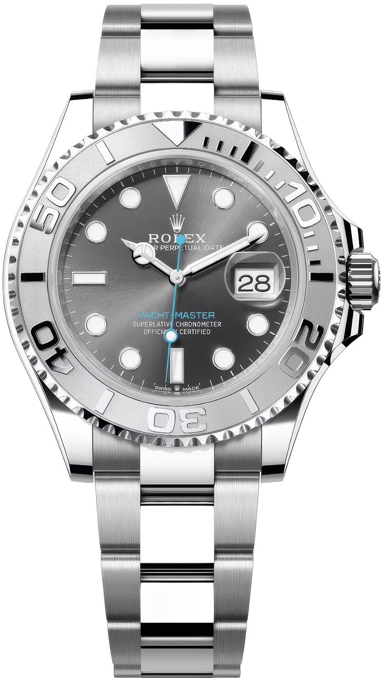 Rolex Yacht-Master 37mm Rhodium Dial Platinum Bezel Oyster Bracelet – 268622