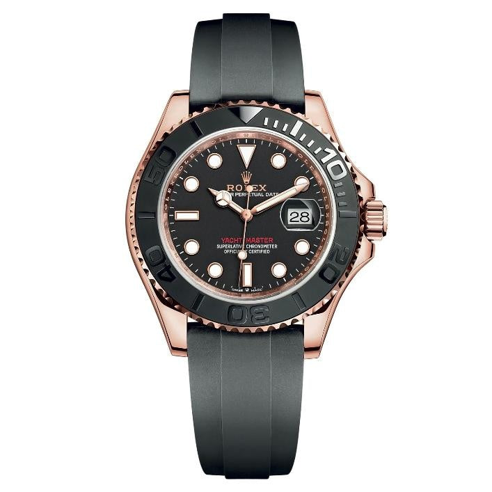 Rolex Yacht-Master 40mm Everose Gold Black Dial Oysterflex – 126655 – New 2025