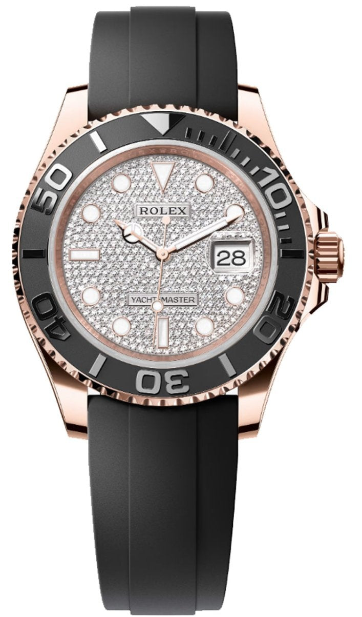 Rolex Yacht-Master 40mm Everose Gold Diamond-Pavé Dial Oysterflex – 126655