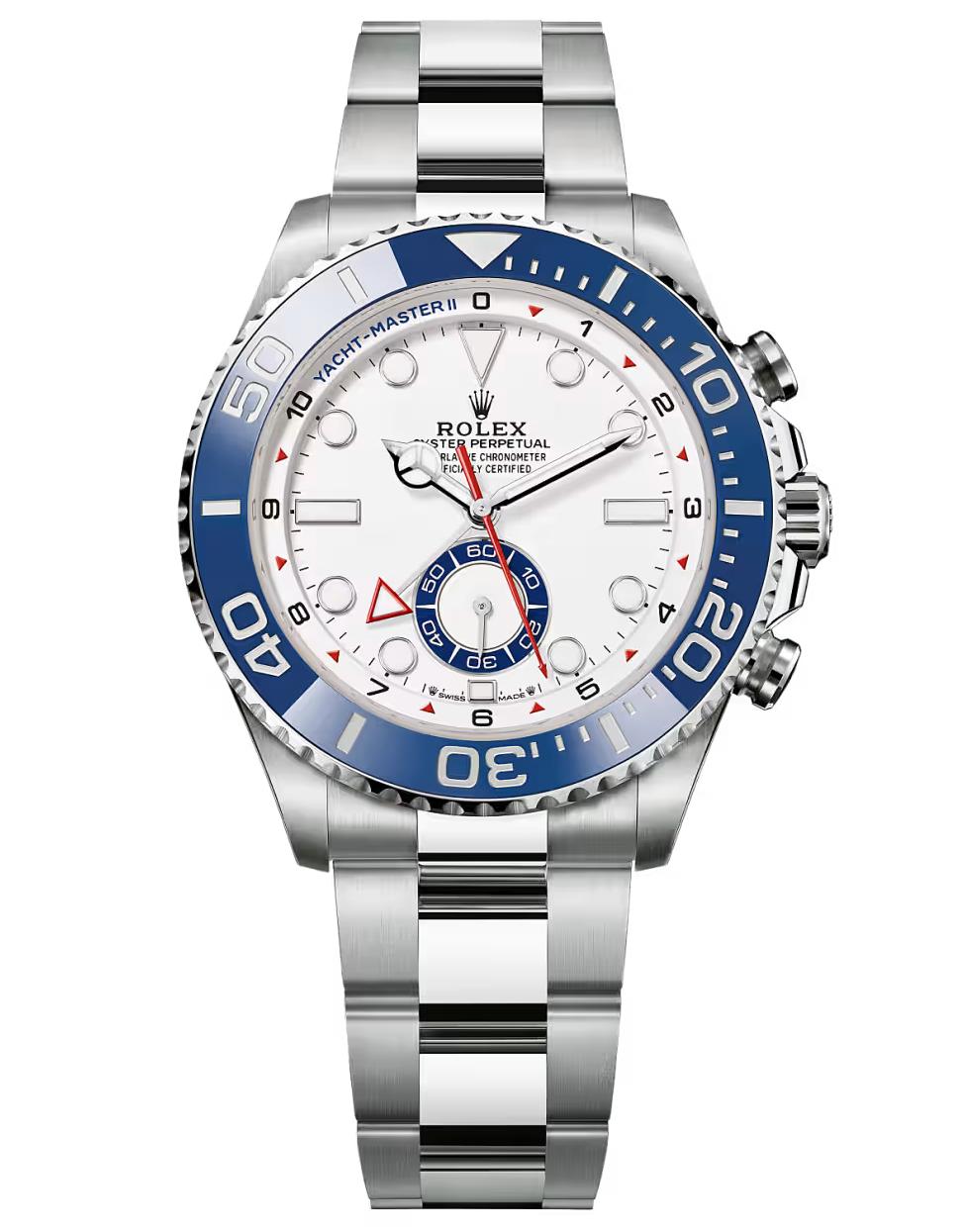 Rolex Yacht-Master II 44mm Oystersteel White Dial Blue Cerachrom Bezel 126680