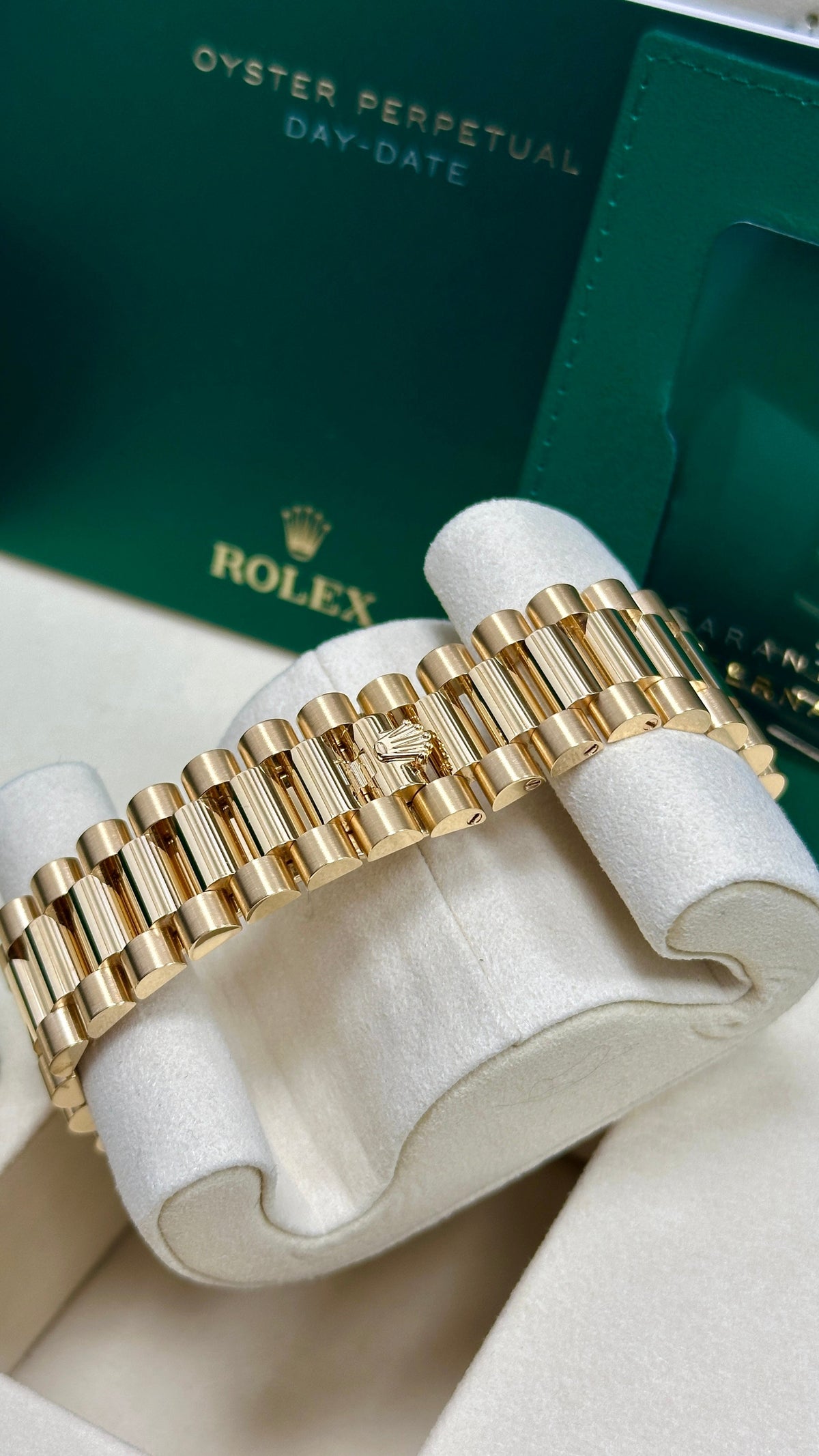 Rolex Yellow Gold President Day Date 40mm Green Roman Ombre Dial - 228238