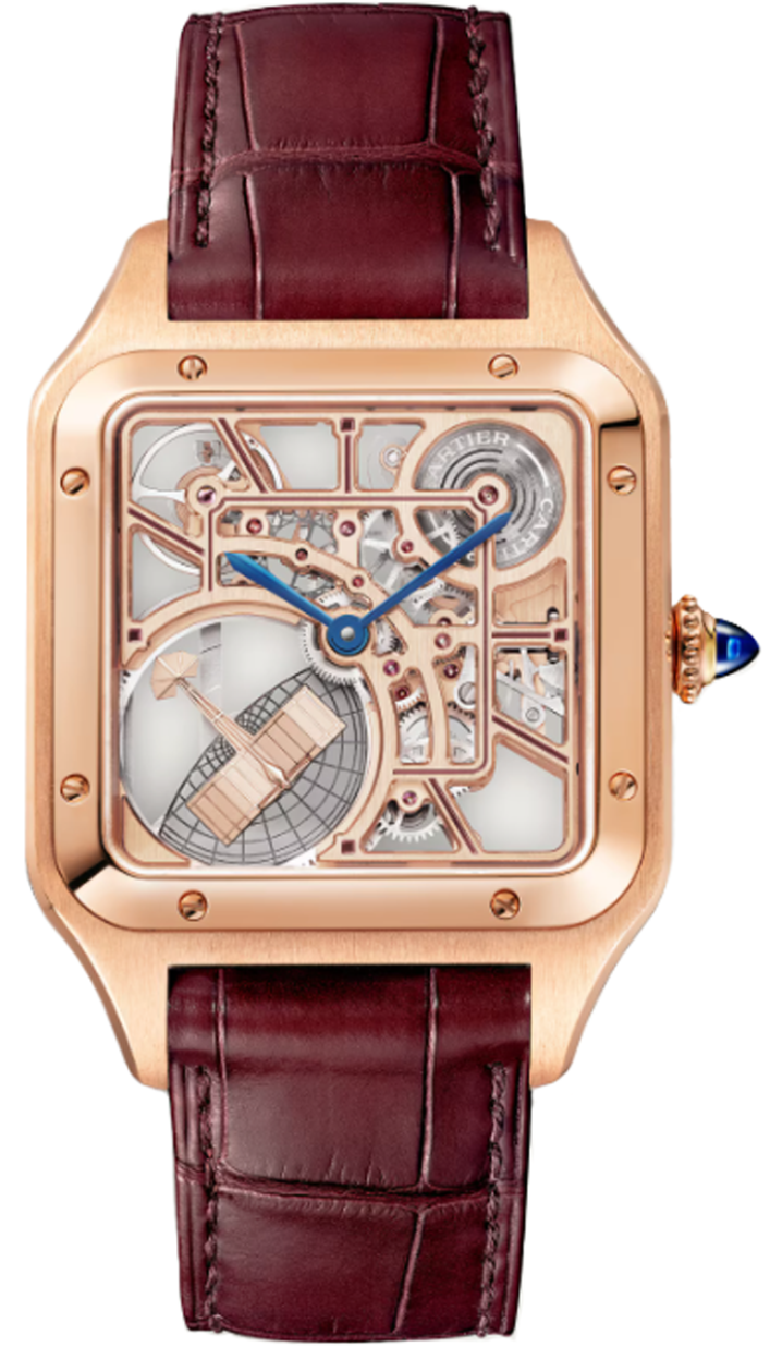 Cartier Santos Dumont Large 18K Rose Gold Skeleton Dial With Micro Rot Gamzo Co