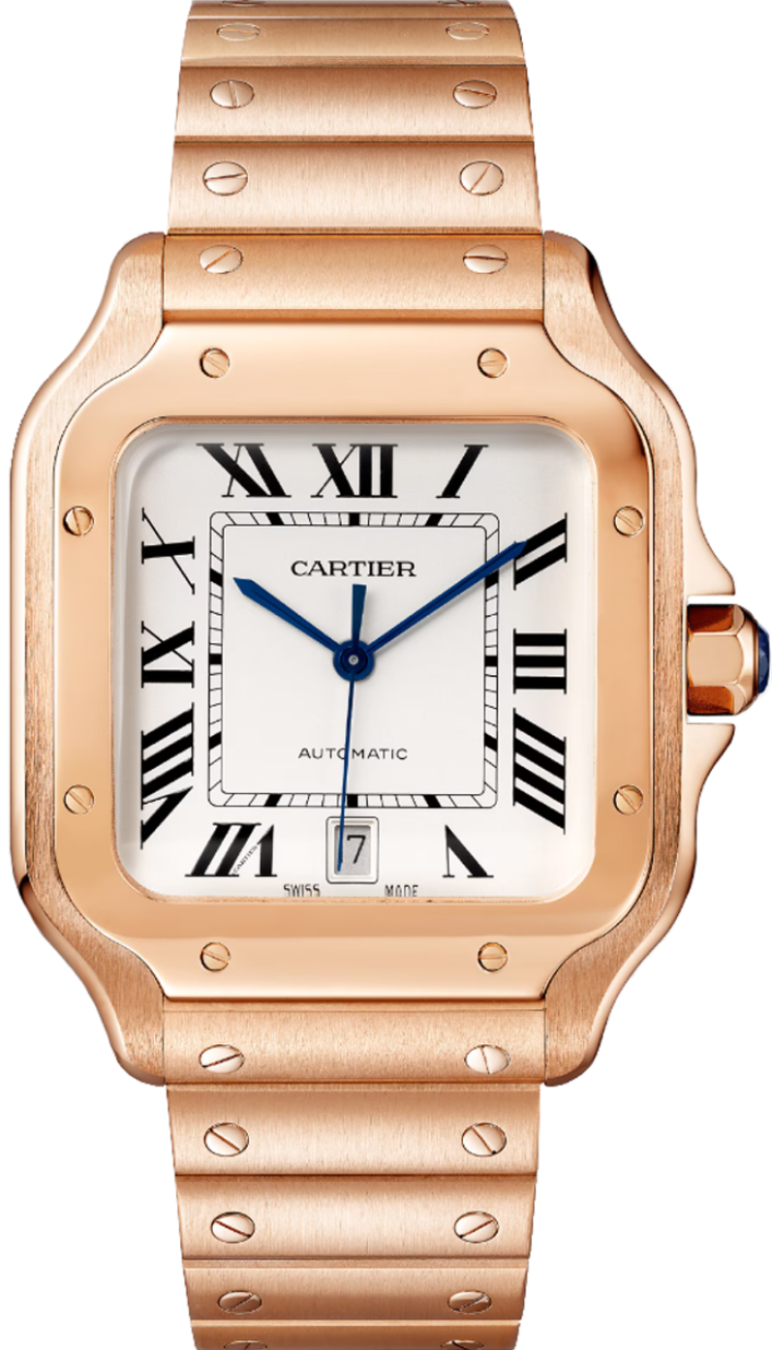 Cartier Santos Large Rose Gold White Dial WGSA0018 – Gamzo Co