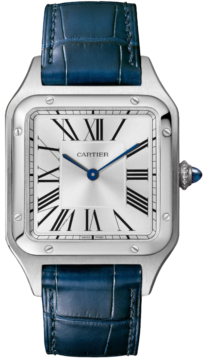 Cartier Santos Dumont Large Stainless Steel Silver Dial Quartz WSSA002 Gamzo Co