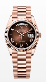 Rolex Day-Date "President" 36mm Everose Brown Ombre Roman Dial - 128235 - New 2025