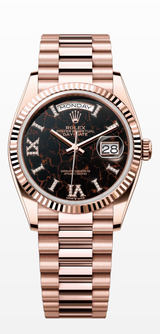 Rolex Day-Date "President" 36mm Everose Eisenkiesel Diamond Roman Dial - 128235 - New 2024