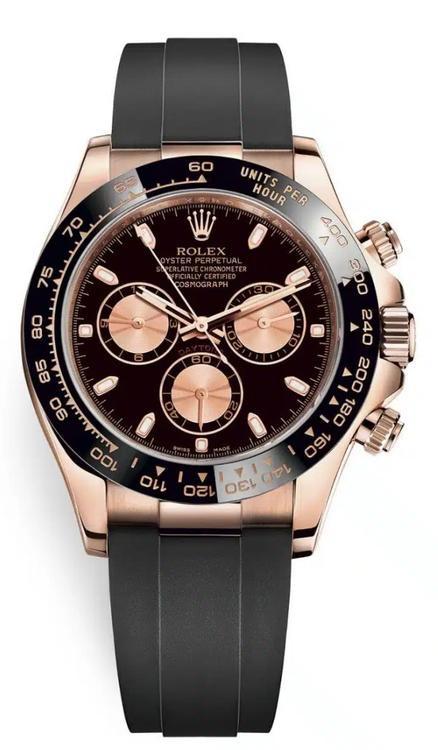 Rolex Daytona Rose Gold 40mm Black Dial Oysterflex 116515LN - 2019