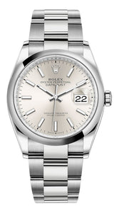 Rolex Datejust 36mm Smooth Bezel Silver Index Dial - 126200 - New 2025