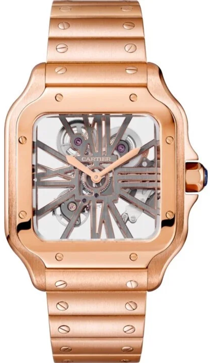 Skeleton Watch Rose Gold Santos De Cartier Skeleton Cartier Santos