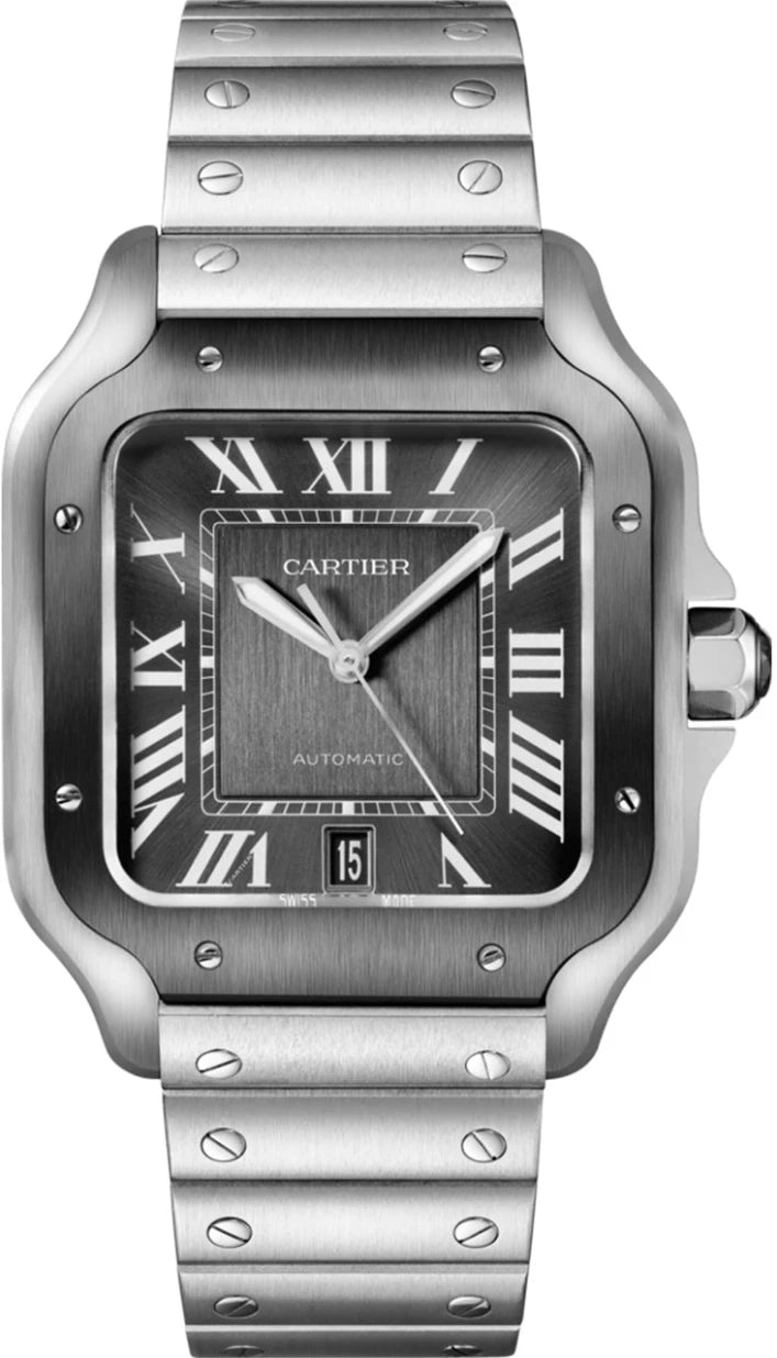 Cartier Santos Large ADLC Bezel Grey Dial WSSA0037 – Gamzo Co
