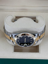 Rolex Datejust 41mm Two-Tone Yellow Gold Fluted Bezel Black Diamond Dial Oyster - 126333 - New 2025