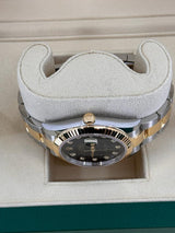 Rolex Datejust 41mm Two-Tone Yellow Gold Fluted Bezel Black Diamond Dial Oyster - 126333 - New 2025