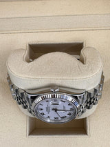 Rolex Datejust 36mm Fluted Bezel White Roman Dial Jubilee - 126234 - New 2025