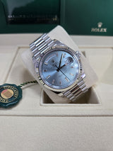 Rolex Day-Date "President" Platinum Ice Blue Baguette Dial - 228236 - New 2025