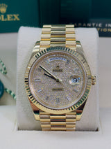 Rolex Yellow Gold President Day Date 40mm Diamond Pave Dial - 228238 - New 2025