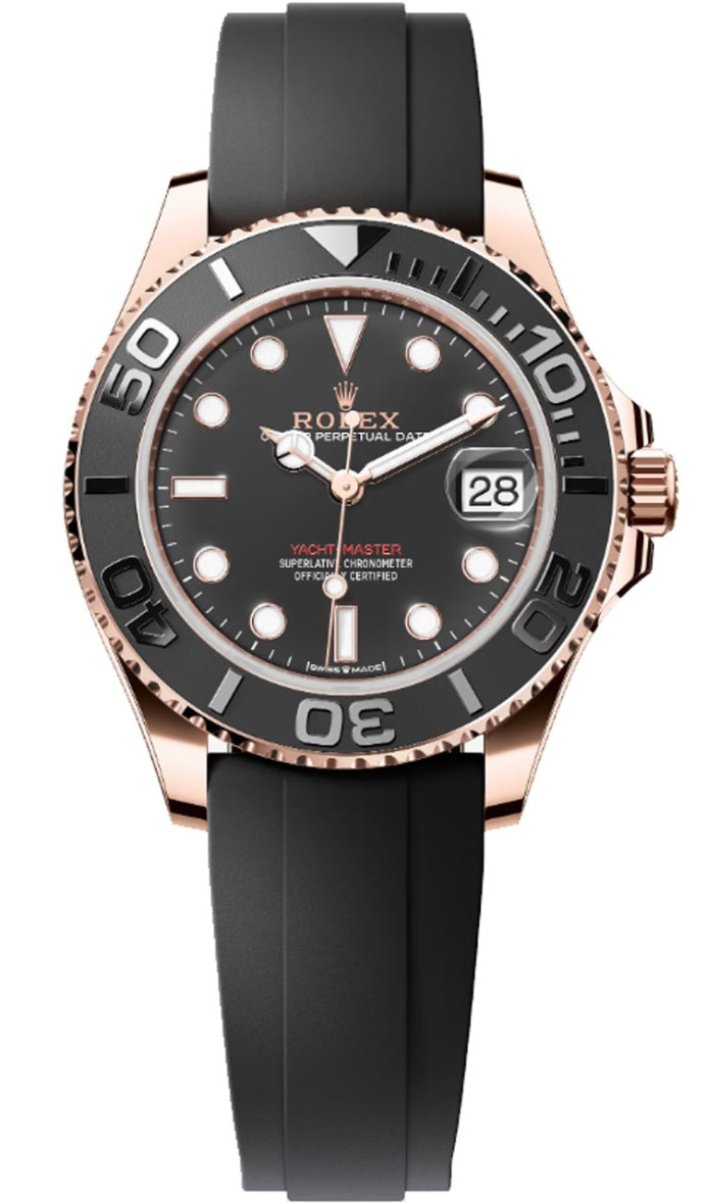 Rolex Yacht-Master 37mm Everose Gold Black Dial Oysterflex – 268655 – New 2025 / 2026