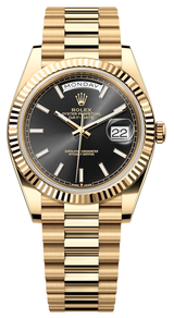 Rolex Day-Date "President" 40mm Yellow Gold Black Index Dial - 228238 - Brand New 2024