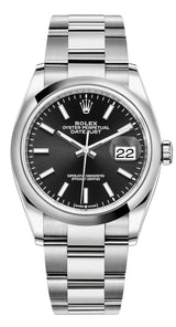 Rolex 126200 Datejust 36mm Smooth Bezel Black Index Dial Oyster - New 2025