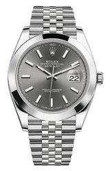 Rolex Datejust 41mm Smooth Bezel Grey/Slate Index Dial Jubilee - 126300 - New 2025