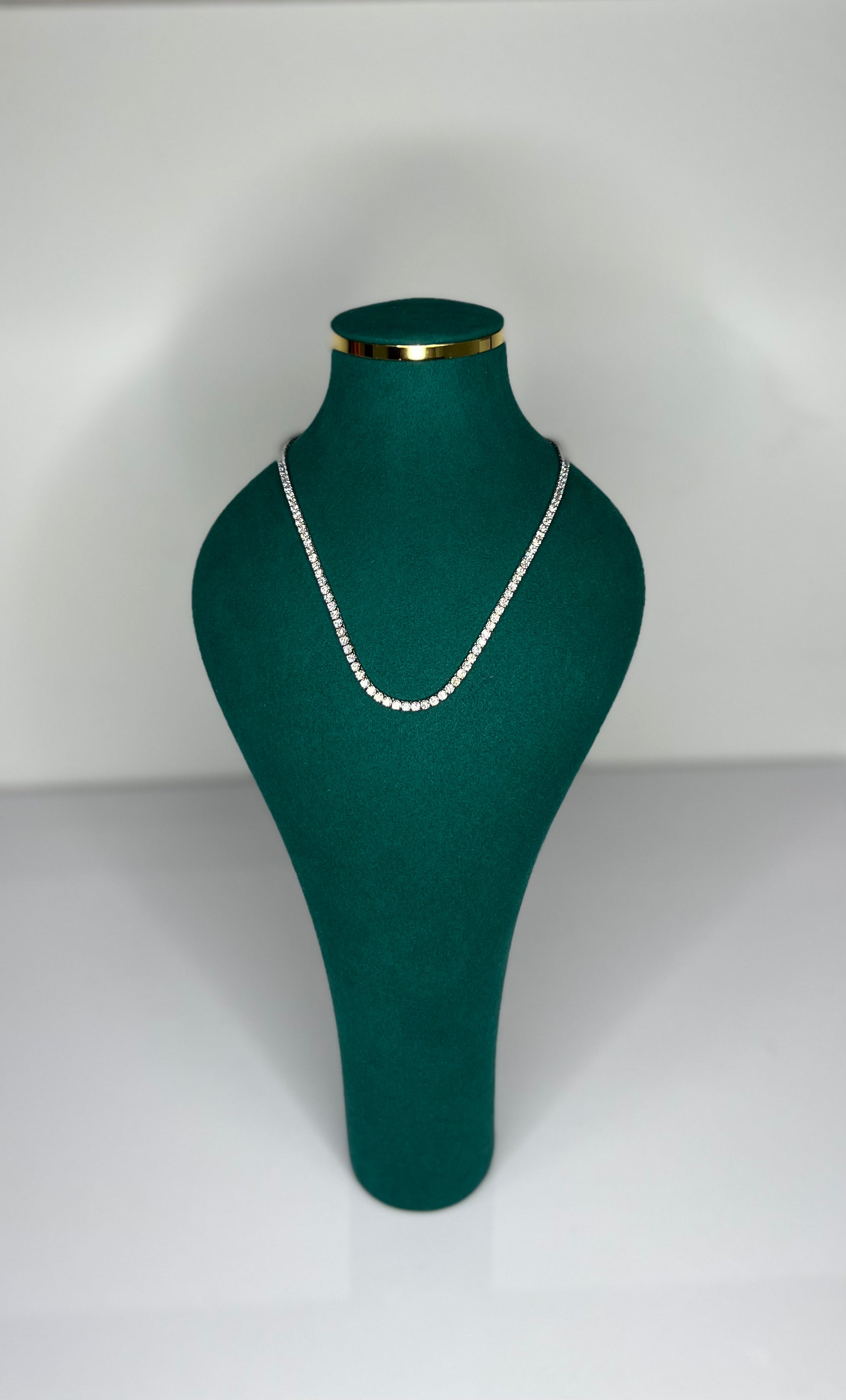 Classic Diamond Tennis Necklace - Round Natural Diamonds