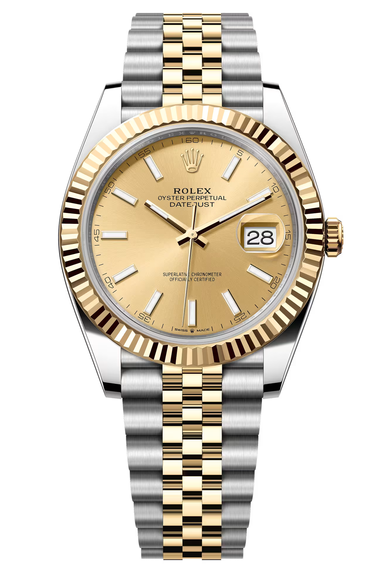 Rolex Datejust 41mm Two-Tone Yellow Gold Champagne Index Dial Fluted Bezel Jubilee Bracelet 126333 – New 2025 / 2026