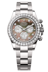 Rolex Cosmograph Daytona 40mm White Gold Mother of Pearl Dial Diamond Bezel - 126579RBR - New 2025