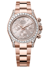 Rolex Cosmograph Daytona 40mm Rose Gold Diamond Baguette Sundust Dial Diamond Bezel - 126595RBR - New 2025