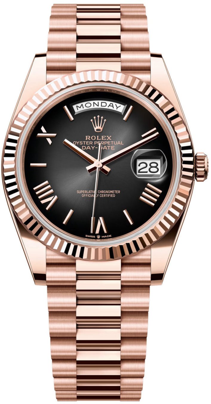 Rolex Day-Date "President" 40mm Everose Gold Slate Roman Ombre "Smoke" Dial - 228235 - New 2025 / 2026