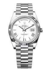 Rolex Day-Date "President" 40mm Platinum White Roman Dial - 228236 - New 2025