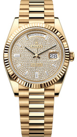 Rolex Yellow Gold President Day Date 40mm Diamond Pave Dial - 228238 - New 2025