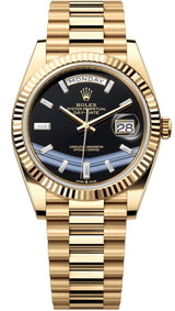 Rolex Yellow Gold President Day Date 40mm Onyx Diamond Dial - 228238 - New 2025