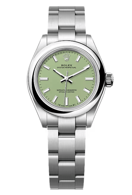 Rolex Oyster Perpetual 28mm Pistachio Dial Oyster Bracelet – 276200 – New 2025
