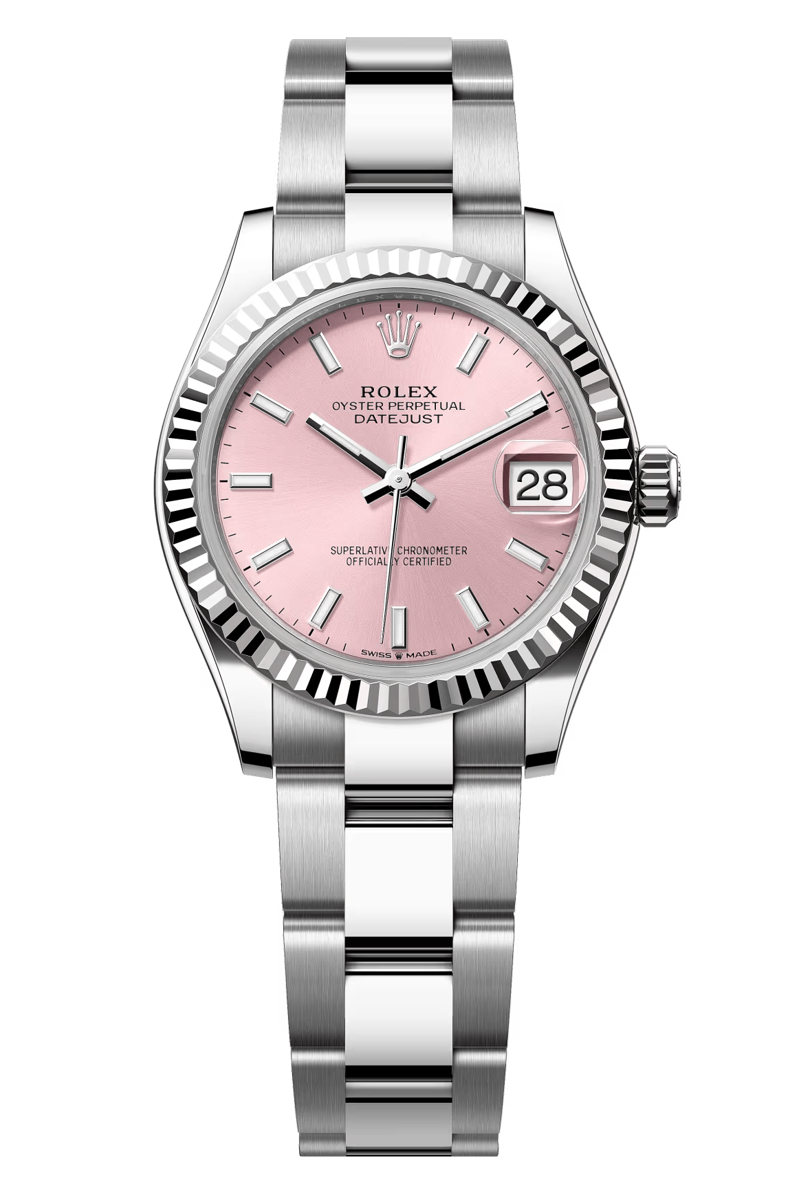 Rolex Lady Datejust 31mm Pink Index Dial Fluted Bezel Oyster Bracelet 278274 – New 2025
