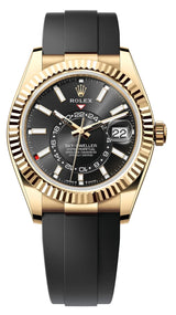 Rolex Sky-Dweller 42mm Yellow Gold Black Dial Oysterflex - 336238 - New 2025