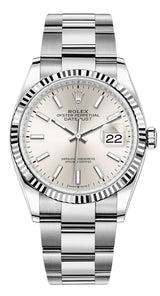 Rolex Datejust 36mm Fluted Bezel Silver Index Dial Oyster - 126234 - New 2025