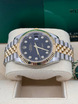 Rolex Datejust 41mm Two-Tone Yellow Gold Fluted Bezel Black Diamond Dial Jubilee - 126333 - New 2025
