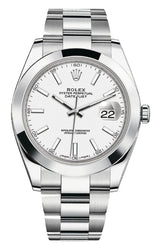 Rolex Datejust 41mm Smooth Bezel White Index Dial Oyster - 126300 - New 2025