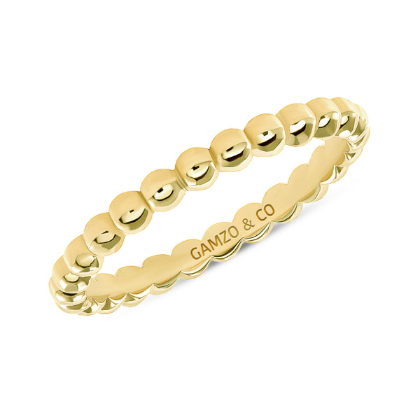 Solid Gold Beaded Fashion Ring