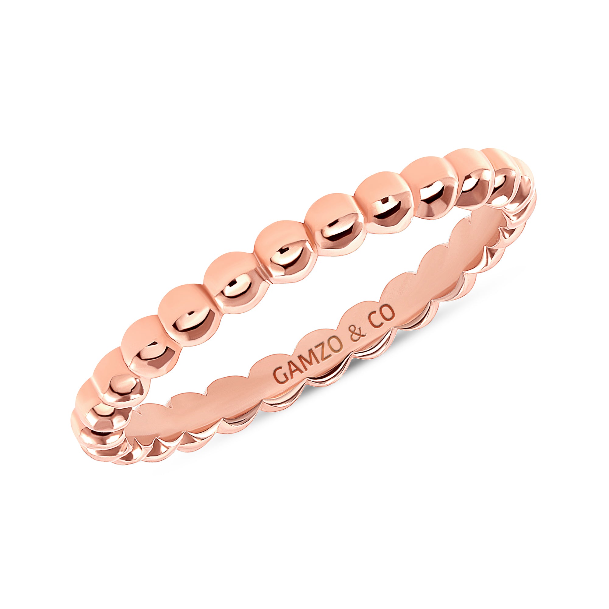 Solid Gold Beaded Fashion Ring