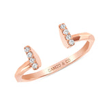 Round Cut Diamond Split Bar Ring