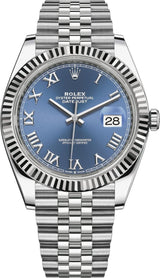 Rolex Datejust 41mm Fluted Bezel Blue Roman Dial Jubilee - 126334 - New 2025