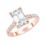 Rose Gold Emerald Cut Diamond Engagement Ring