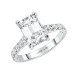 White Gold Emerald Cut Diamond Engagement Ring