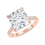 Rose gold diamond cushion cut ring