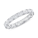 Emerald Cut Natural Diamond Eternity Band. East-West